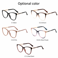 Monturas de Gafas Ópticas Ligeras de TR90 con Diseño Ojo de Gato para Mujer al por Mayor, Monturas de Gafas Graduadas de Moda, Fabricante ZgGKvs
