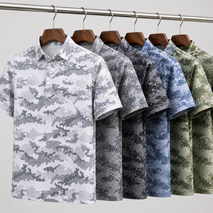 Camiseta Polo de Camuflaje con Diseño de Logotipo Personalizado, Absorbente de Humedad, 88% Poliéster, 12% SpaStretch, Ligera, Ropa de Golf para Hombre - Product Image 1