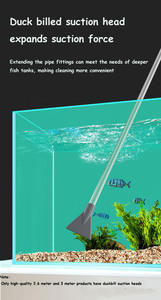 Venta al por mayor de accesorios para acuarios, cambiador de agua para peceras, Herramientas de limpieza duraderas, limpiador de grava para peceras, bomba de plástico, sifón - Product Image 5