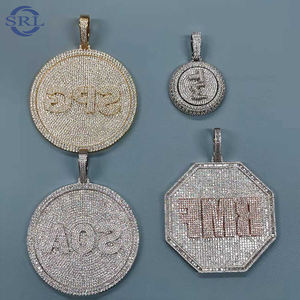 Collana da Tennis in ottone personalizzabile stile Hip Hop ciondolo rotante CZ <span class=keywords><strong>nome</strong></span> personalizzato lettera zircone pietra principale per gli uomini delle donne - Product Image 2