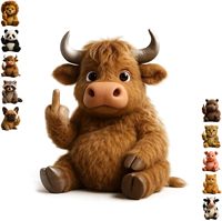 TinyPlush Rebels with Sass Snuggles Ours en peluche rébellon avec doigt d'honneur, super doux, doublure en maille, Polyester, Coton PP