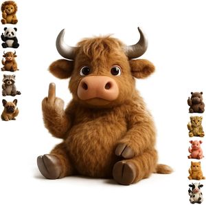 TinyPlush Rebels with Sass Snuggles Orsetto di peluche ribelle con dito medio, super morbido, con fodera in rete, in poliestere e cotone PP - Product Image 1