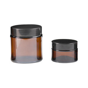 En Stock Frasco Crema Marrón Cilíndrico 60ml 120ml 180ml 250ml Frasco de Cristal Crema Facial con Tapa de Plástico - Product Image 4