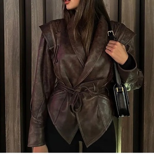 <span class=keywords><strong>Blazer</strong></span> da <span class=keywords><strong>Donna</strong></span> con Collo a Scialle Vintage Giacca Monopetto Cappotto in <span class=keywords><strong>Pelle</strong></span> con Cintura Sehe Fashionbisou - Product Image 2