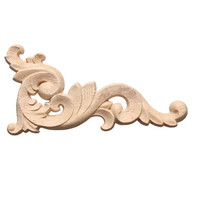 Décorations en bois sculptées sur mesure, pièces de meubles non peintes, décorations en bois à motif de rose