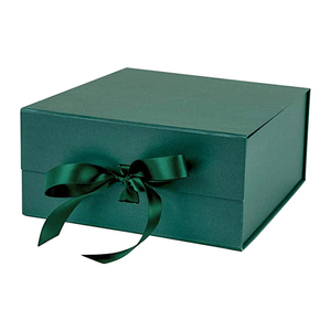 Free Sample Large Green <b>Gift</b> <b>Box</b> Eco-Friendly Changeable Ribbon Recycled Materials Glossy Lamination Embossing Folding Packaging - Product Image 1