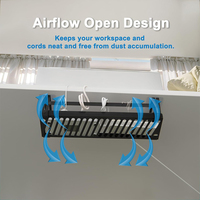 Lot de 2 kits de gestion de câbles sous bureau pour télétravail, support pour multiprise, cache-câbles, plateau de bureau, organisateur de câbles pour bureau