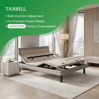 Cadre de lit moderne en métal réglable avec fonction de massage (inclinaison lombaire, tête, pieds et nuque) pour hôtel, appartement et chambre à coucher