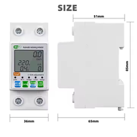 EPEPRO Smart Life Mini Compteur d'Électricité 1P 63A 110V/220V Disjoncteur 6kA MCB Certifié avec Télécommande WiFi