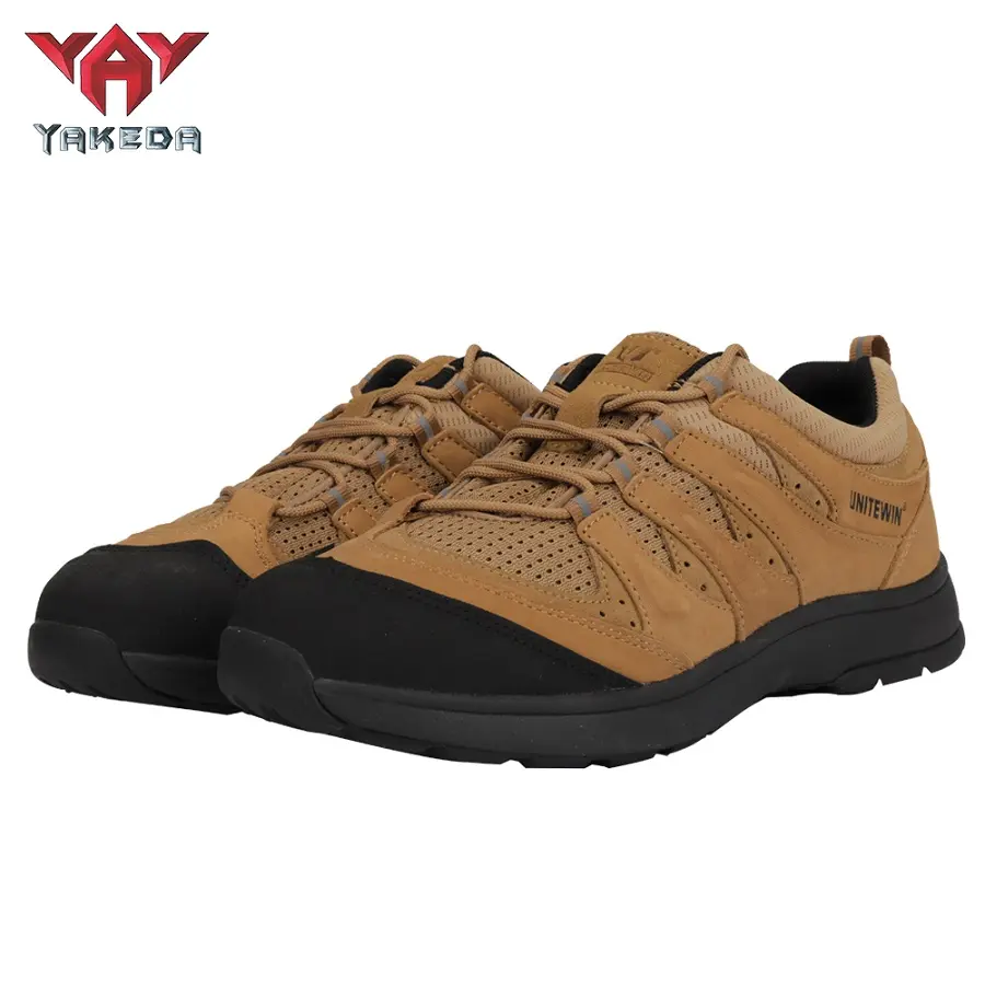 Yakeda – bottes basses en daim imperméables pour hommes, chaussures de combat de randonnée tactique de camping en plein air