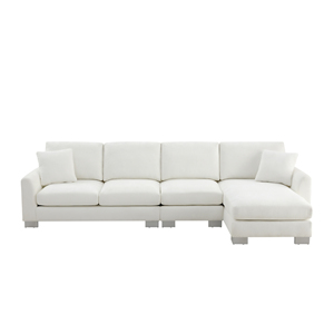 Modern Luxury 5-Seater L-Shaped Sectional <b>Sofa</b> <b>Bed</b> Oversized Chenille Indoor Furniture 2 Free Pillows for Living Room Apartment - Product Image 4