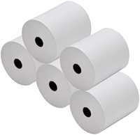Rouleau de papier thermique personnalisé OEM, simple couche, 80x80mm, 60gsm, mandrin plastique sans BPA, pour reçus de point de vente