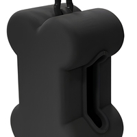 Distributeur de sacs à déjections canines en silicone en forme d'os, avec porte-sacs 100 % compostables et mousqueton à clipser sur la laisse, pour usage extérieur