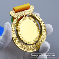 Médailles de sport personnalisées avec logo créatif, médailles tournantes, médaillons sportifs vierges en métal 3D ajouré, médailles de marathon personnalisées