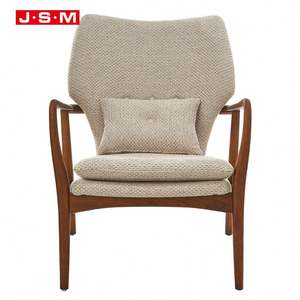 Muebles franceses Hotel Sala de estar Monoblock Amarillo Respaldo alto Sillón de madera - Product Image 3