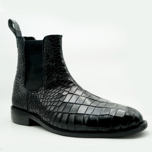 Botas Hechas a Mano para Hombre en Estilo Piel de Cocodrilo, Zapatos Casuales de Cuero Puro de Moda, con Suela Oxford, Duraderas para Hombre - Product Image 6