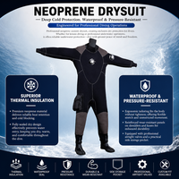 Combinaison étanche en néoprène de qualité professionnelle 5 mm |   Doublure thermique réfléchissante pour les opérations de sauvetage prolongées et les opérations en eau froide