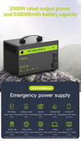 Banque personnalisée de 2000W 1382Wh Système d'énergie solaire portable pour la maison Générateur de secours pour le camping Centrale électrique