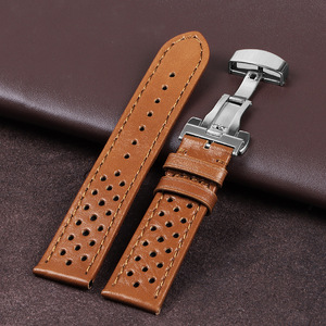 Bracelet de <span class=keywords><strong>montre</strong></span> en cuir véritable Lionorm 20mm 22mm <span class=keywords><strong>Vintage</strong></span> Rally Crazy Horse Bracelets de <span class=keywords><strong>montre</strong></span> en cuir suédé avec fermoir papillon - Product Image 6