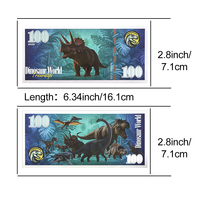 Dinosaurier-Welt Doppelseitiges Silberfolien-Banknotenset 100 Sammlerstücke Kunst & Feiertagsgeschenk für Kinder Jurassic-Fans Lehrreiche Dekoration