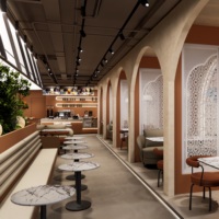 Comptoir de réception personnalisé pour café, bar à café avec écran LED pour la décoration intérieure de café et de pâtisserie