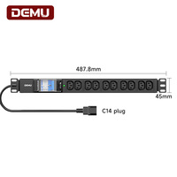 Boîtier de distribution d'alimentation PDU pour rack de serveur, 10 prises IEC320 C13 10A, interrupteur MCB bipolaire pour armoire réseau 19 pouces, usine