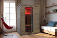 SS-300V Chauffage en verre rouge à spectre complet pour 3 personnes en cèdre rouge à faible EMF électrique solide pour une utilisation intérieure et extérieure Panneau de commande