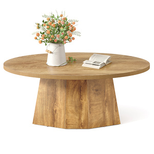 Tavolino da Caffè Ovale Tribesigns 47 Pollici con Base Poligonale, Arredamento Commerciale per Hotel, Lobby, Ufficio e Settore Alberghiero - Product Image 3