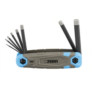 <span class=keywords><strong>Set</strong></span> di <span class=keywords><strong>chiavi</strong></span> esagonali <span class=keywords><strong>Fervi</strong></span> da 1,5 a 10 mm metriche pieghevoli multifunzione - Product Image 2
