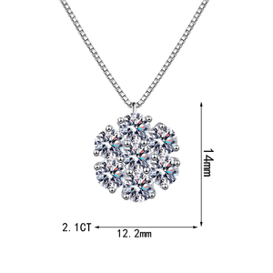 Mylove Tùy Chỉnh 925 Sterling Silver 2.1 Hướng Dương Carat Moissanite Mặt Dây Chuyền Trang Sức Với Chuỗi Hộp - Product Image 6