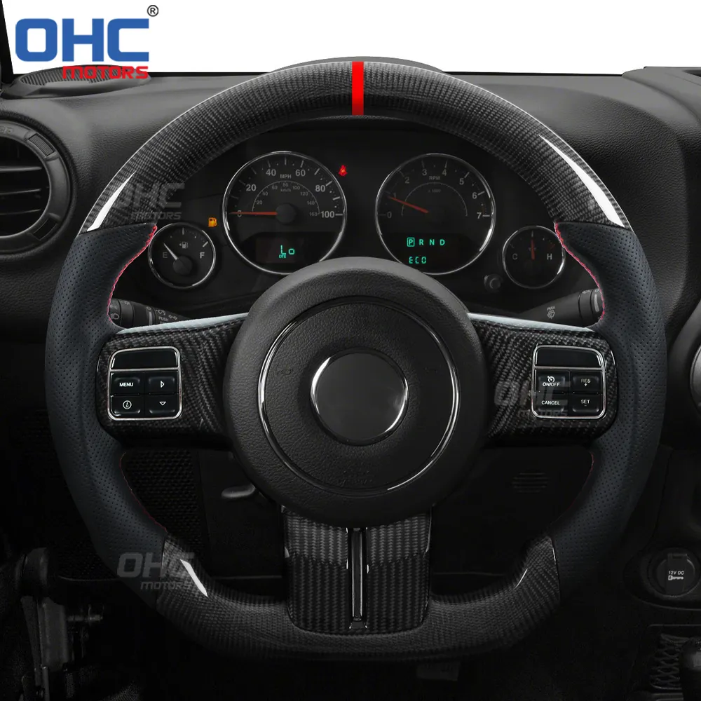 LED Carbon Fiber Steering Wheel For jeep wrangler jk LED Racing Car Steering Wheel Carbon Fiber OHC Motors