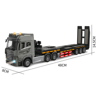 Camion de transport d'ingénierie télécommandé 2,4G 9 canaux en alliage, échelle 1/24, avec lumières et musique, pour intérieur et extérieur, pour enfants