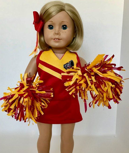 Nuevo Conjunto de Uniforme de Porrista <span class=keywords><strong>para</strong></span> Muñecas de 18 Pulgadas, Disfraz de Porrista con Estampado <span class=keywords><strong>para</strong></span> Niñas, Uniforme de Muñeca - Product Image 3