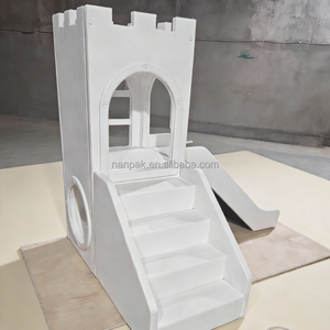 Équipement de jeu tout-en-un intérieur/extérieur, château de jeu souple pour enfants avec fenêtre visible, tunnel et toboggan pour fêtes, événements, cafés, centres commerciaux - Product Image 4