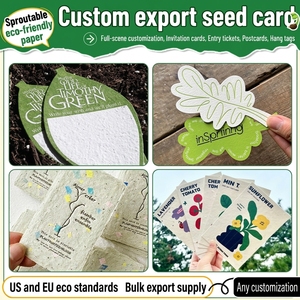 Cartes en papier grainé écologiques personnalisées sur le thème botanique - Billets de concert/enveloppes postales/invitations de mariage en papier grainé germinable - Product Image 2