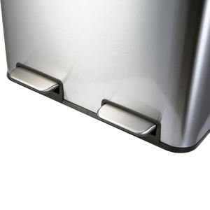 <span class=keywords><strong>Poubelle</strong></span> à pédale rectangulaire <span class=keywords><strong>50</strong></span> <span class=keywords><strong>L</strong></span> pour cuisine, en acier, avec couvercle à fermeture douce, seau intérieur large, pédale large antidérapante, finition métallique - Product Image 6