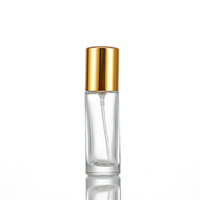 Flacons de parfum en verre cylindrique fantaisie en gros, 10 ml, avec vaporisateur à pompe sans sertissage facile pour sérum de soin de la peau