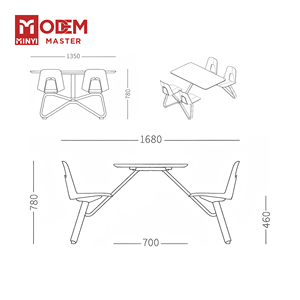 Minyi Bow Nhân Viên Căng Tin Trường 4 Chỗ Ngồi MDF Gỗ Bàn Ăn & Ghế Đặt Trường Khách Sạn Nhà Ăn Phòng Ăn - Product Image 3