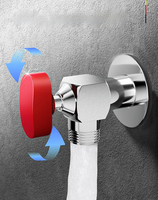 Robinet d'angle à grand débit avec cartouche à bille, spécial pour chauffe-eau, à quatre points, gris anthracite, pour eau froide et chaude