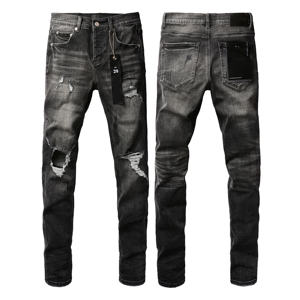 Jeans de créateur de haute qualité, jeans en denim déchiré stretch hip-hop, streetwear, jeans pour hommes - Product Image 4