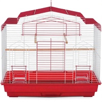 Cage à oiseaux métallique autonome Prevue Pet Barn Style avec plateau amovible, perchoirs en bois, mangeoires, montage facile, pour usage intérieur, petite taille, pour toutes les espèces
