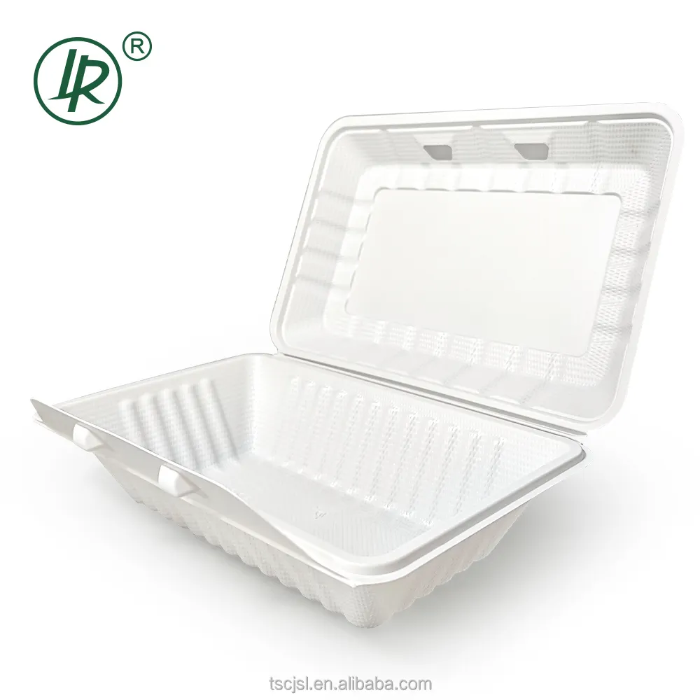 LR New Arrivals MFPP White Hinged Lid Microwave Safe Meal Prep Containers Disposable Clamshell Plastic Food Container