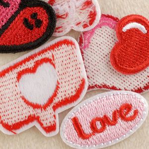 Stock Iron on Backing Cute Mini Embroidery <b>Red</b> Heart love Valentine Patch for Luggage Tag Bag Decoration - Product Image 2