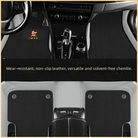 Tapis de sol de voiture en cuir PU sur mesure, épaisseur 5 mm, toutes saisons, double couche, doublures de sol auto en peluche, ensemble de 3 pièces