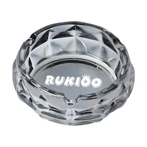 Factory Direct Wholesale Custom Light Durable Novel Glass Ashtray Octagonal Exquisite Glass Ashtray