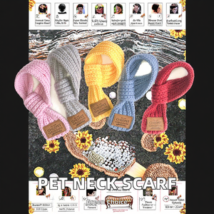 Écharpe pour animaux de compagnie en polaire à motif floral mignon et écologique, turban chaud pour le cou pour chiot et chat en hiver - Product Image 2