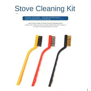 Wholesale <b>Mini</b> 7-Inch 3pc Set Plastic Stove Brush Rust Removal Deburring Toilet Artifact for Cleaning - Product Image 1