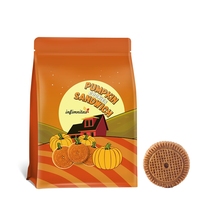 Biscuits sandwichés au sucre de citrouille, épicés, sucrés et croustillants, véganes, OEM d'usine, en boîte