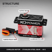 Motor Servo Marine XQ-POWER XQ-S8218D 15KG Tahan Air Tanpa Inti Digital 0.07s Casing Aluminium Penuh 8.4V Grosir OEM ODM