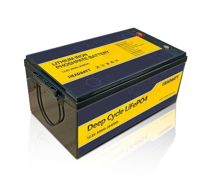 IP67 Waterproof Smart Bms 12v Lifepo4 Battery 300ah with 4000cycles Rechargeable Lithium Battery for Marine Boat, Motorhome